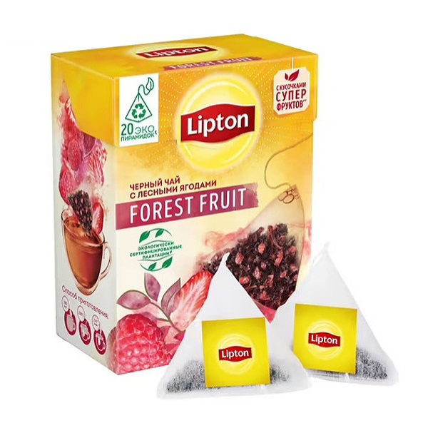 چای سیاه کیسه ای میوه های جنگلی لیپتون Litpon Forest Fruit