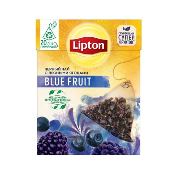 چای سیاه کیسه ای میوه های آبی لیپتون Litpon Blue Fruit0
