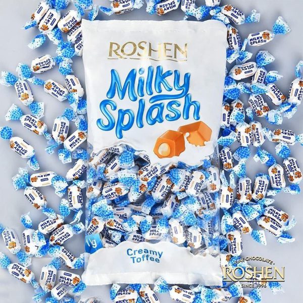تافی شیری میلکی اسپلش روشن Roshen Milky Splash1