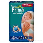 پوشک پریما سایز 4 بسته 62 عددی