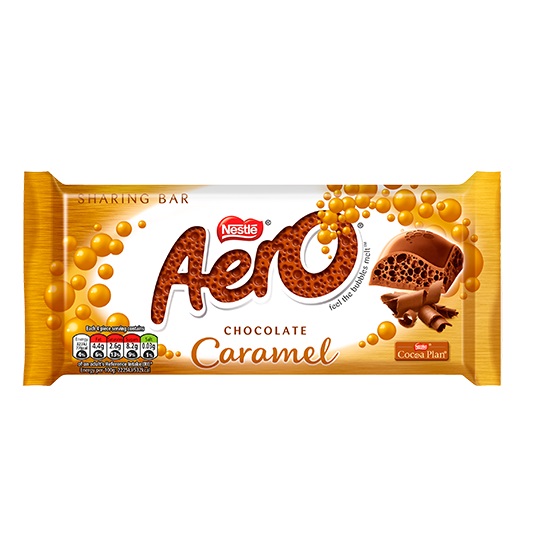 شکلات بار حبابی کاراملی Aero نستله 90 گرمی