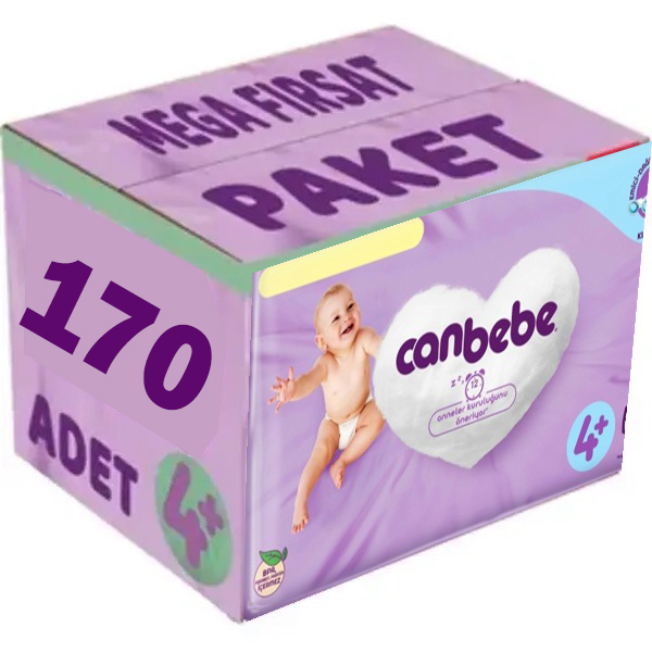 پوشک بچه جان به به سایز چهار پلاس کارتن 170 عددی