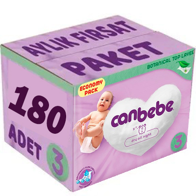 پوشک جان به به سایز  3 کارتن 180 عددی