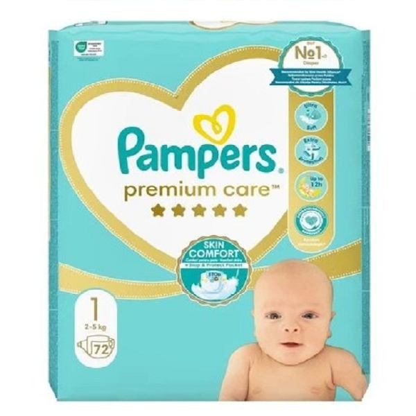 پوشک پمپرز Pampers ضد حساسیت سایز 1 بسته 72 عددی