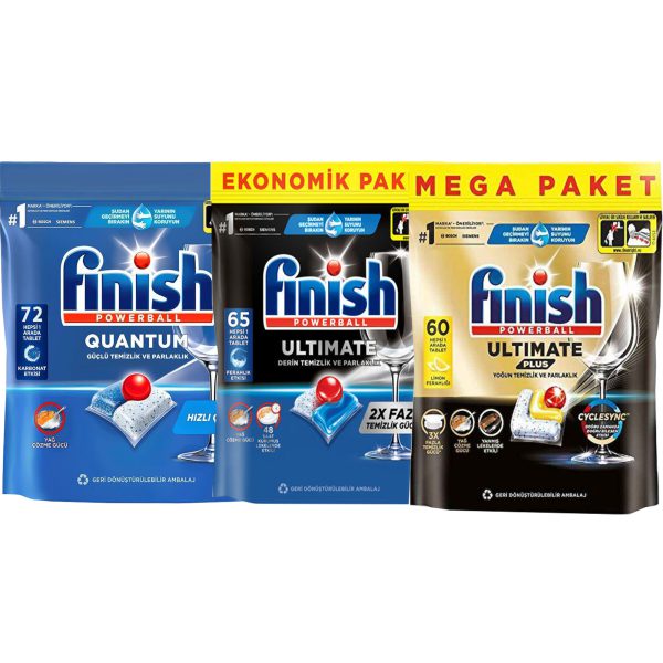 پک 3 عددی بهترین محصولات قرص ظرفشویی فینیش (قیمت ویژه)