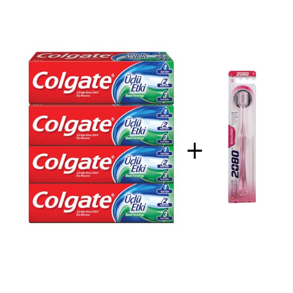 پک 4 عددی خمیر دندان کلگیت 123 100 میل همراه مسواک هدیه
