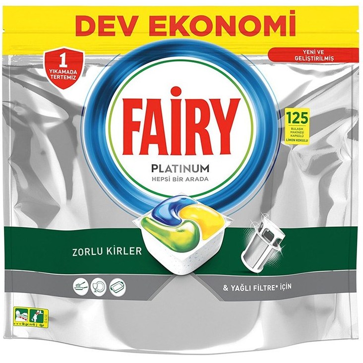 قرص ماشین ظرفشویی فیری مدل پلاتینوم 125 عددی (انقضا:2028)