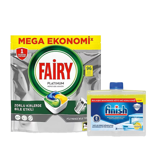 قرص ماشین ظرفشویی فیری پلاتینوم 96 تایی اورجینال + جرم گیر ماشین ظرفشویی (انقضا:2028)