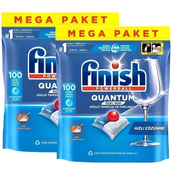 پک دو عددی قرص ماشین ظرفشویی فینیش کوانتوم 100 عددی (قیمت ویژه)